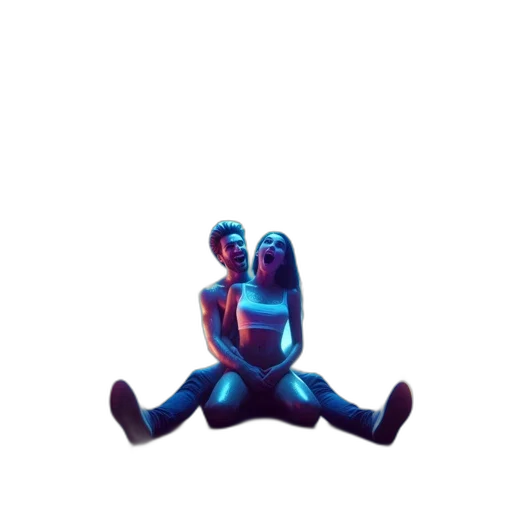 creature, hair, robot, animal, concept art, pixel art, 3d render, vaporwave transparent PNG cut-out