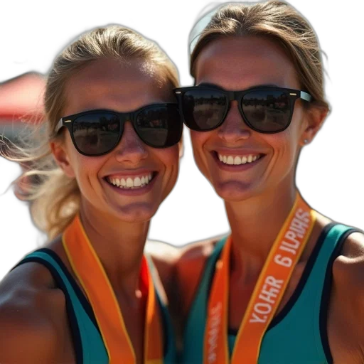 two, women, sunglasses, both transparent PNG cut-out
