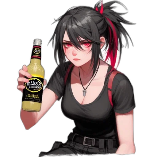 bottle, food, weapon, staff, pixel art, anime, concept art, cyberpunk transparent PNG cut-out