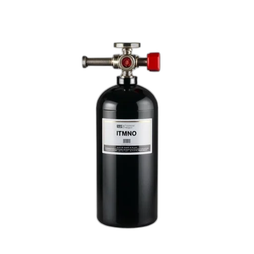 bottle, black, silver, hydraulic, cylinder, red, valve, side transparent PNG cut-out