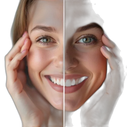 mask, face, photorealistic, 3d render, smile, direct, store, customer transparent PNG cut-out