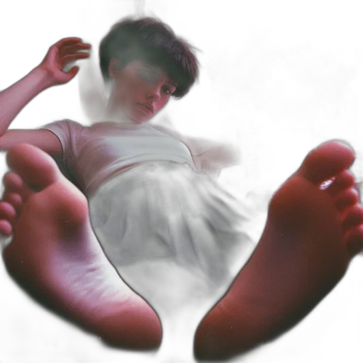 shoes, face, creature, photorealistic, oil painting, 3d render, concept art, young transparent PNG cut-out
