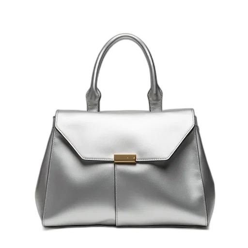 monochrome, sleek, modern, silver, handbag, smooth, surface, simple transparent PNG cut-out