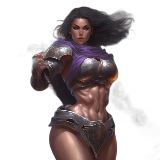 weapon, fantasy art, concept art, comic book art, cyberpunk, dark, female, warrior transparent PNG cut-out