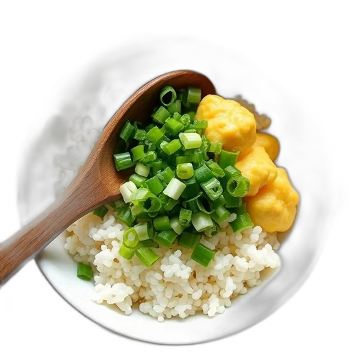 food, photorealistic, green, wooden, spoon, stirring, mixture, chopped transparent PNG cut-out