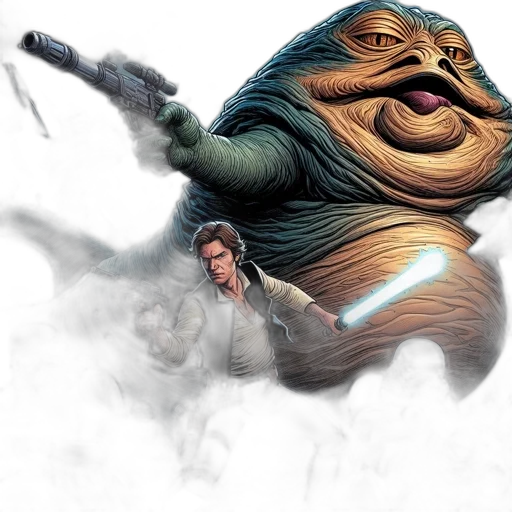 concept art, photorealistic, comic book art, fantasy art, outer, space, han, solo transparent PNG cut-out
