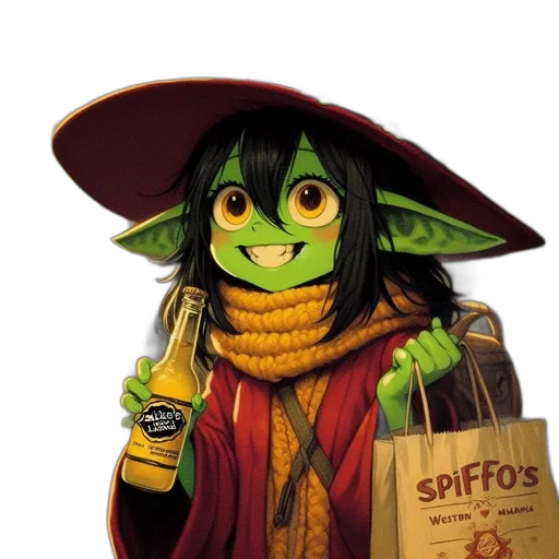 staff, dragon, bottle, food, fantasy art, concept art, comic book art, 3d render transparent PNG cut-out