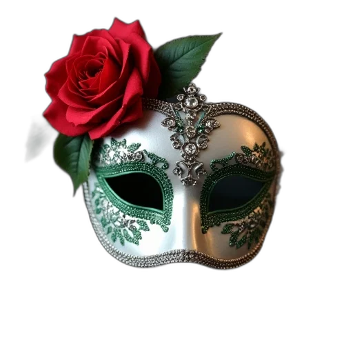 mask, crown, jewelry, flower transparent PNG cut-out