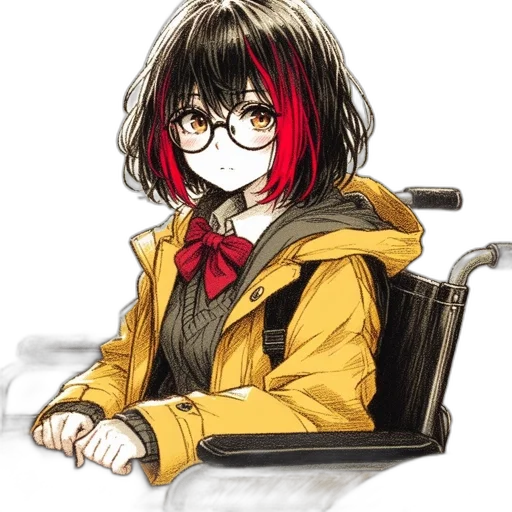 jacket, staff, face, hair, anime, concept art, pixel art, watercolor transparent PNG cut-out