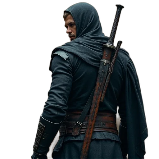 jacket, sword, weapon, staff transparent PNG cut-out