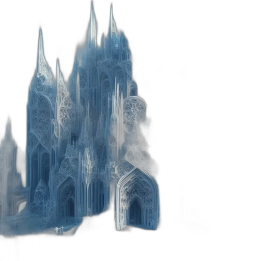 concept art, fantasy art, 3d render, watercolor, fog, snow, outer space, blue transparent PNG cut-out