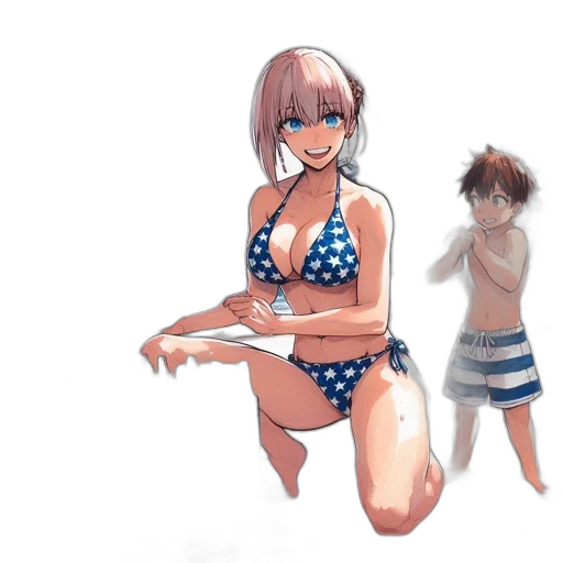dress, creature, concept art, anime, watercolor, 3d render, beach, underwater transparent PNG cut-out