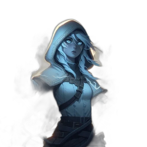 staff, dress, face, robot, concept art, fantasy art, comic book art, watercolor transparent PNG cut-out