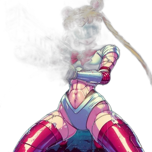 robot, dragon, mask, jacket, concept art, vaporwave, cyberpunk, comic book art transparent PNG cut-out