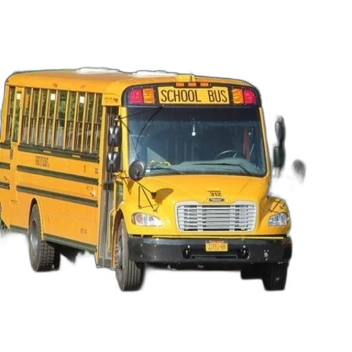 car, 3d render, concept art, photorealistic, yellow, school, bus, word transparent PNG cut-out