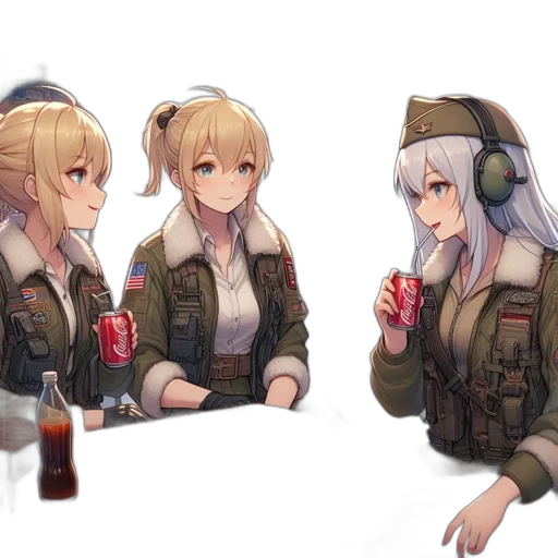 jacket, weapon, food, bottle, concept art, anime, pixel art, 3d render transparent PNG cut-out