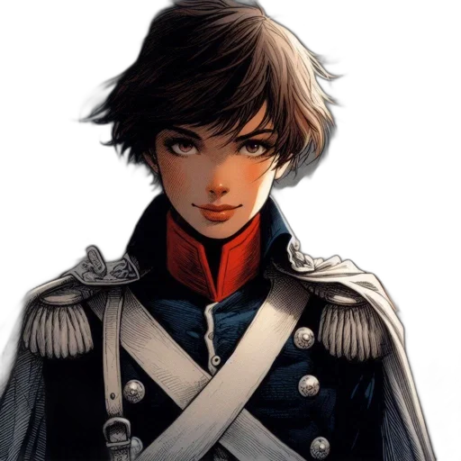 jacket, face, staff, comic book art transparent PNG cut-out