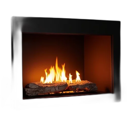 furniture, photorealistic, 3d render, fire, gas, logs, led, lights transparent PNG cut-out