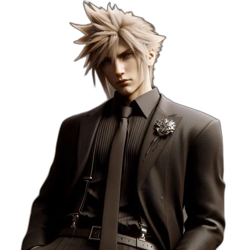 jacket, staff, concept art, 3d render, photorealistic, monochrome, dark, striking transparent PNG cut-out