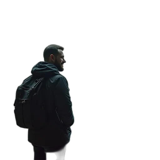 jacket, face, creature, animal, cyberpunk, concept art, 3d render, photorealistic transparent PNG cut-out