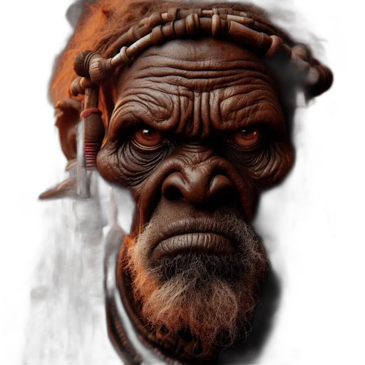 face, mask, staff, creature, photorealistic, concept art, fantasy art, 3d render transparent PNG cut-out