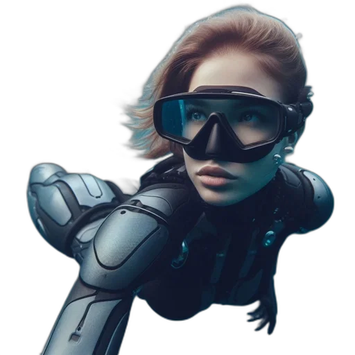 robot, jacket, face, staff, cyberpunk, concept art, comic book art, pixel art transparent PNG cut-out
