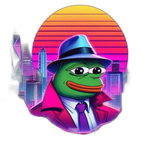 hat, jacket, vaporwave, cartoon, pixel art, concept art, neon, anthropomorphic transparent PNG cut-out