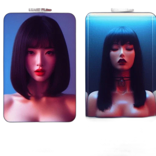 concept art, photorealistic, cyberpunk, 3d render, neon lights, neon, red, blue transparent PNG cut-out