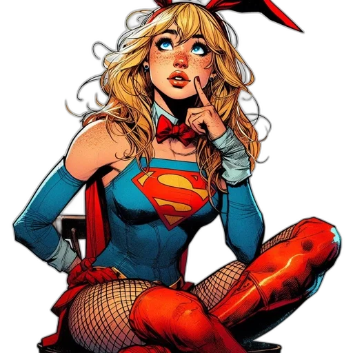 comic book art, concept art, cartoon, blonde, blue-eyed, female, character, dressed transparent PNG cut-out