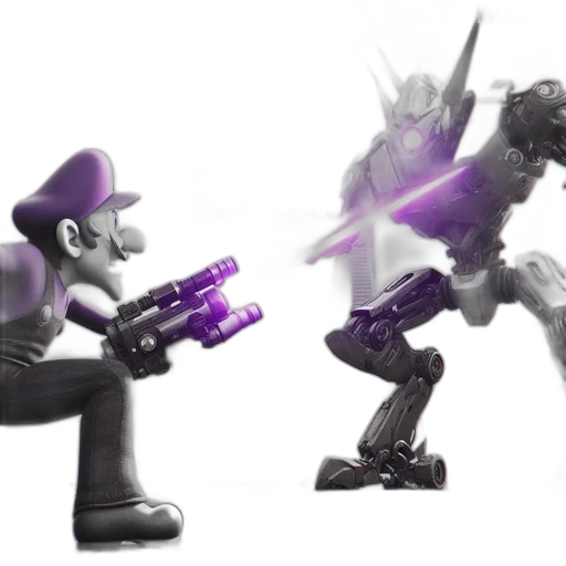 robot, weapon, concept art, 3d render, wario, large, artwork, inspired transparent PNG cut-out