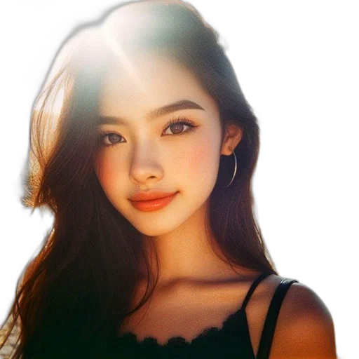 face, jewelry, hair, dress, photorealistic, cartoon, oil painting, anime transparent PNG cut-out