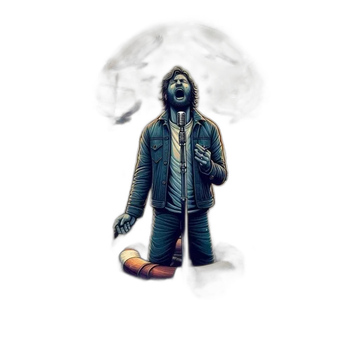 jacket, mask, creature, umbrella, concept art, pixel art, comic book art, fantasy art transparent PNG cut-out