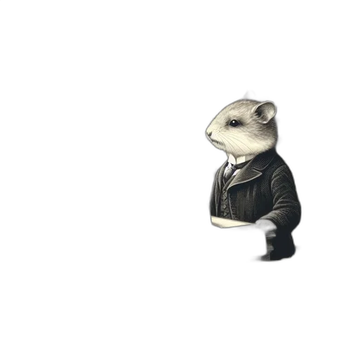 animal, creature, jacket, staff, 3d render, concept art, pixel art, photorealistic transparent PNG cut-out