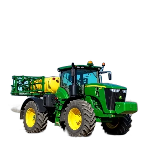 weapon, pixel art, green, tractor, large, sprayer, attachment, parked transparent PNG cut-out
