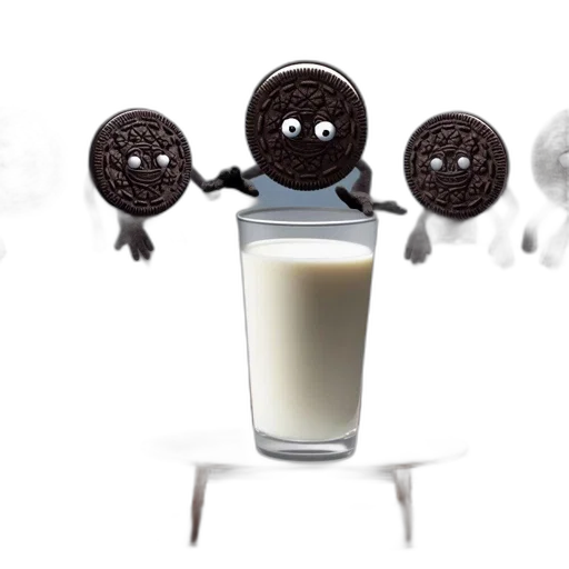 robot, food, 3d render, concept art, photorealistic, four, anthropomorphic, cookies transparent PNG cut-out