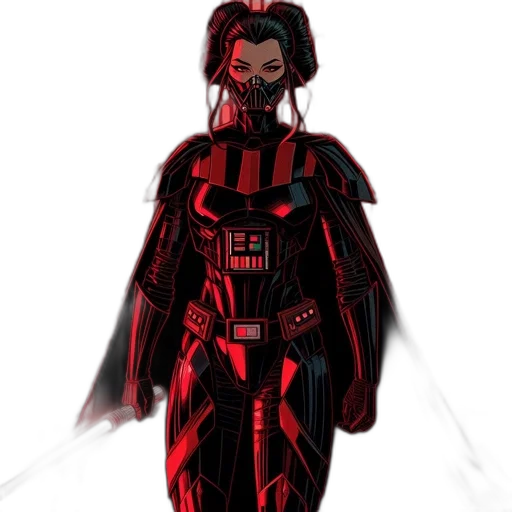 mask, robot, concept art, comic book art, cyberpunk, 3d render, red, dark transparent PNG cut-out