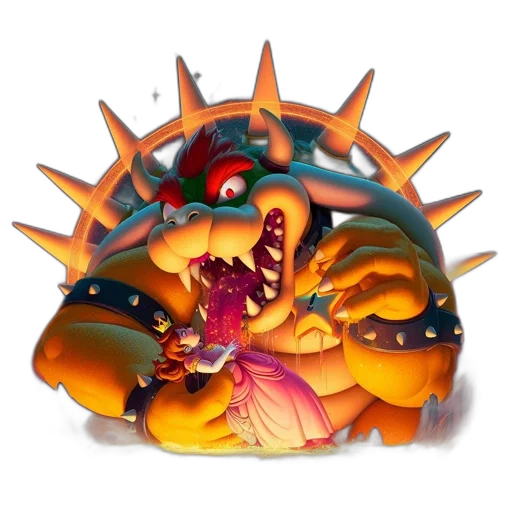 dragon, crown, creature, mask, 3d render, concept art, fantasy art, bowser-like transparent PNG cut-out