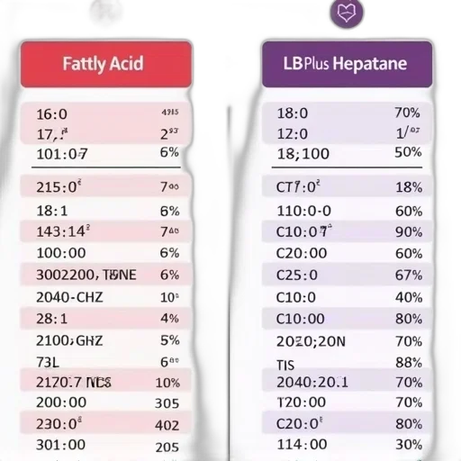 table, two, columns, one, labeled, fatty, acid, other transparent PNG cut-out