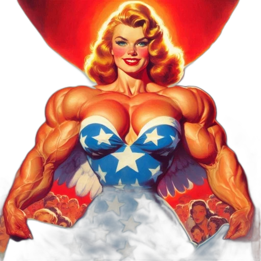 comic book art, concept art, athletic, woman, blue, dress, white, stars transparent PNG cut-out