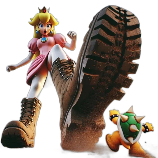 shoes, weapon, concept art, 3d render, anthropomorphic, female, character, pink transparent PNG cut-out