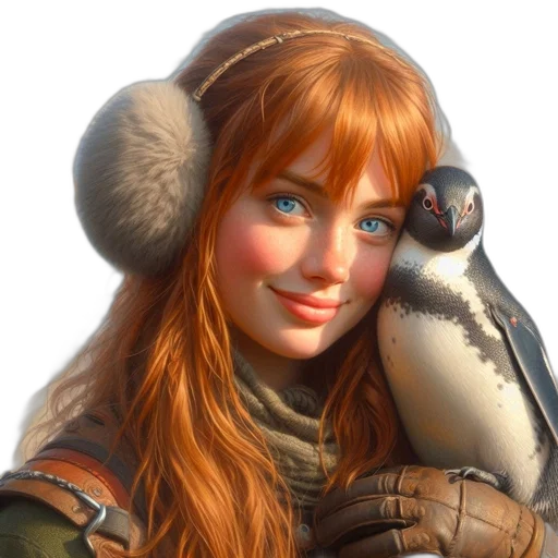 face, animal, robot, fantasy art, photorealistic, concept art, oil painting, snow transparent PNG cut-out