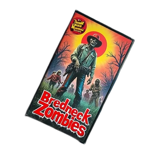 comic book art, vhs, tape, cover, bredneck, zombies, lies, blue transparent PNG cut-out