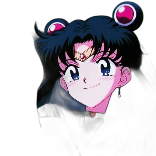 face, jewelry, vaporwave, anime, cartoon, concept art, neon lights, outer space transparent PNG cut-out