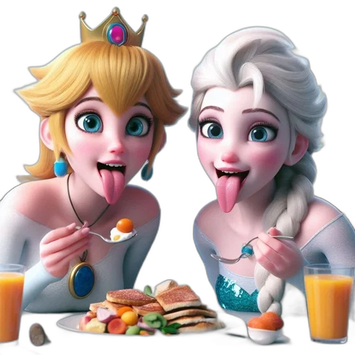 food, crown, 3d render, concept art, fantasy art, photorealistic, two, animated transparent PNG cut-out
