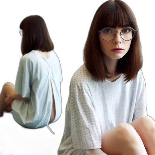 dress, jacket, face, hair, photorealistic, 3d render, vaporwave, pastel transparent PNG cut-out