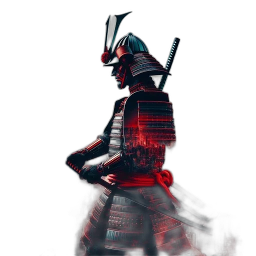 sword, robot, mask, weapon, concept art, fantasy art, pixel art, 3d render transparent PNG cut-out