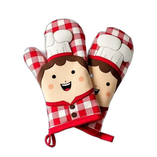 shoes, food, 3d render, photorealistic, cartoon, pair, oven, mitts transparent PNG cut-out