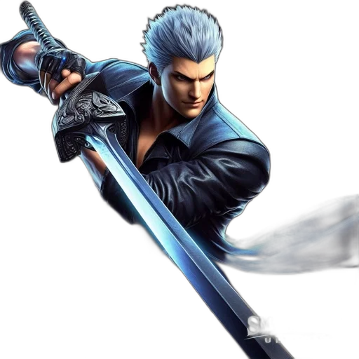 sword, weapon, concept art, 3d render, fantasy art, blue, darkened, background transparent PNG cut-out