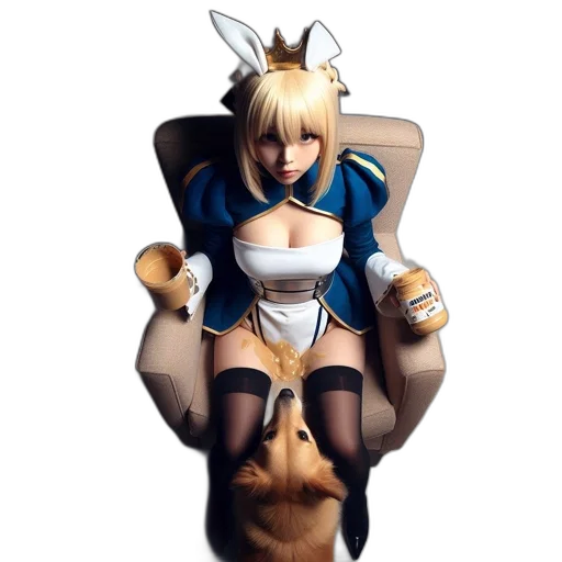 animal, dress, staff, weapon, concept art, fantasy art, anime, pixel art transparent PNG cut-out