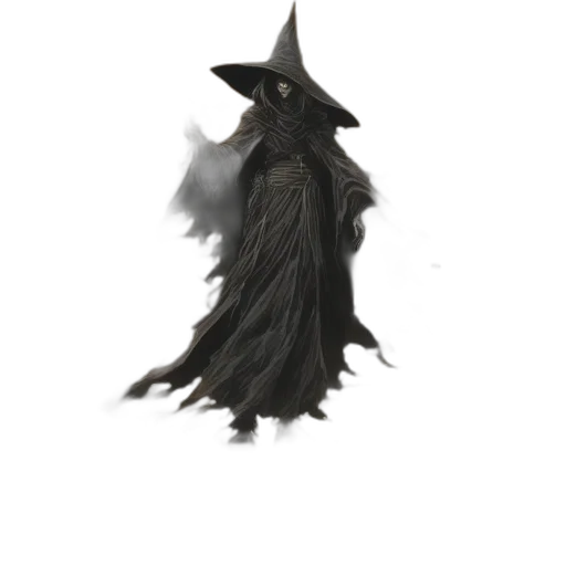 hat, staff, mask, creature, concept art, fantasy art, 3d render, pixel art transparent PNG cut-out